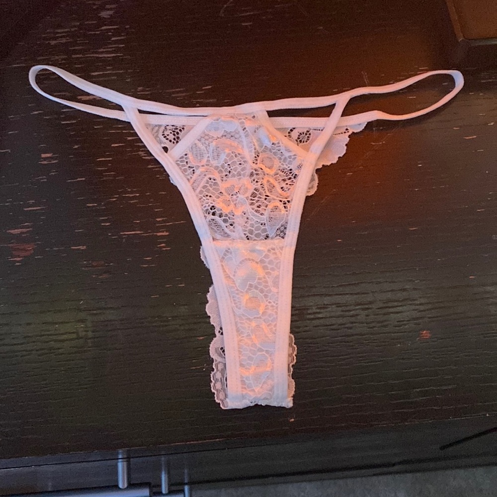 Medium size white thong